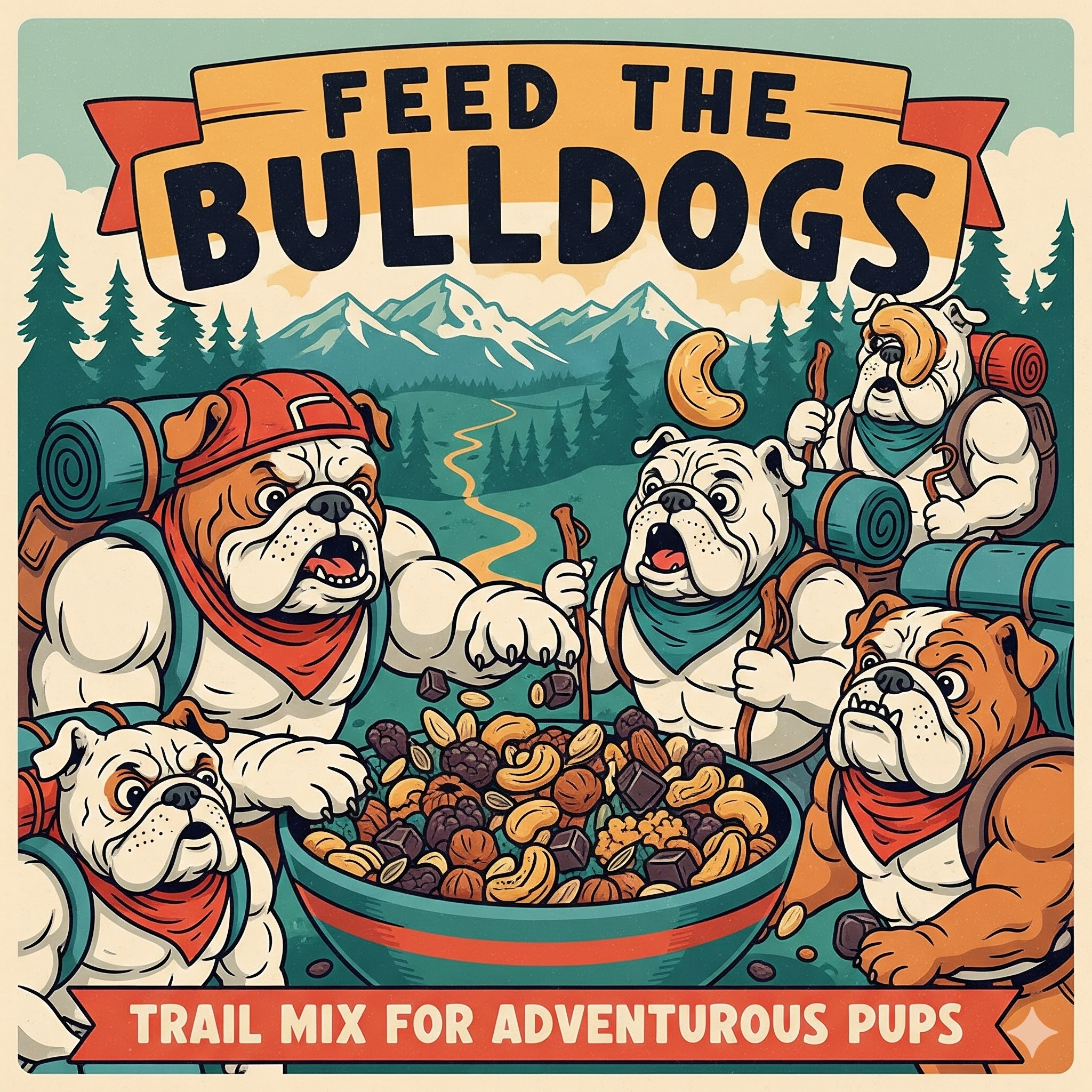 Feed the Bulldogs; Trail mix for adventurous pups